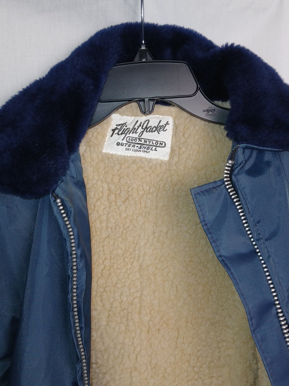 Vintage Men's Navy Blue Nylon Flight Jacket - Size Medium‎ - Picture 3 of 10